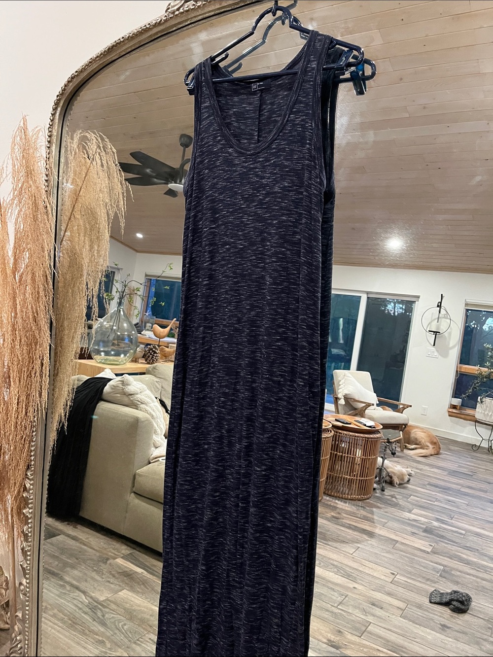 GAP Navy Heather Sleeveless Maxi Dress M Tall